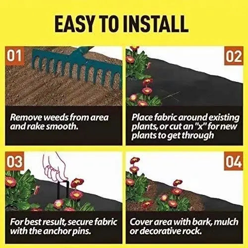 Garden Landscape Fabric Weed Barrier Heavy Duty Driveway Gardening Mat Polypropylene Ground Cover Flower Vegetable Raised Beds L