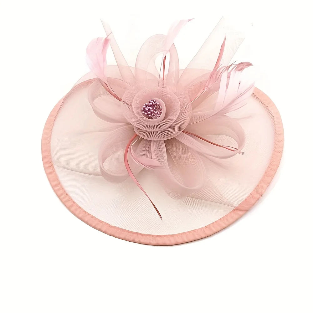 Fascinators Hats For Women Tea Party Hats 1950s Kentucky Derby Hats Feather Hair Clip For Bride Wedding Party Birdcage Veil Head