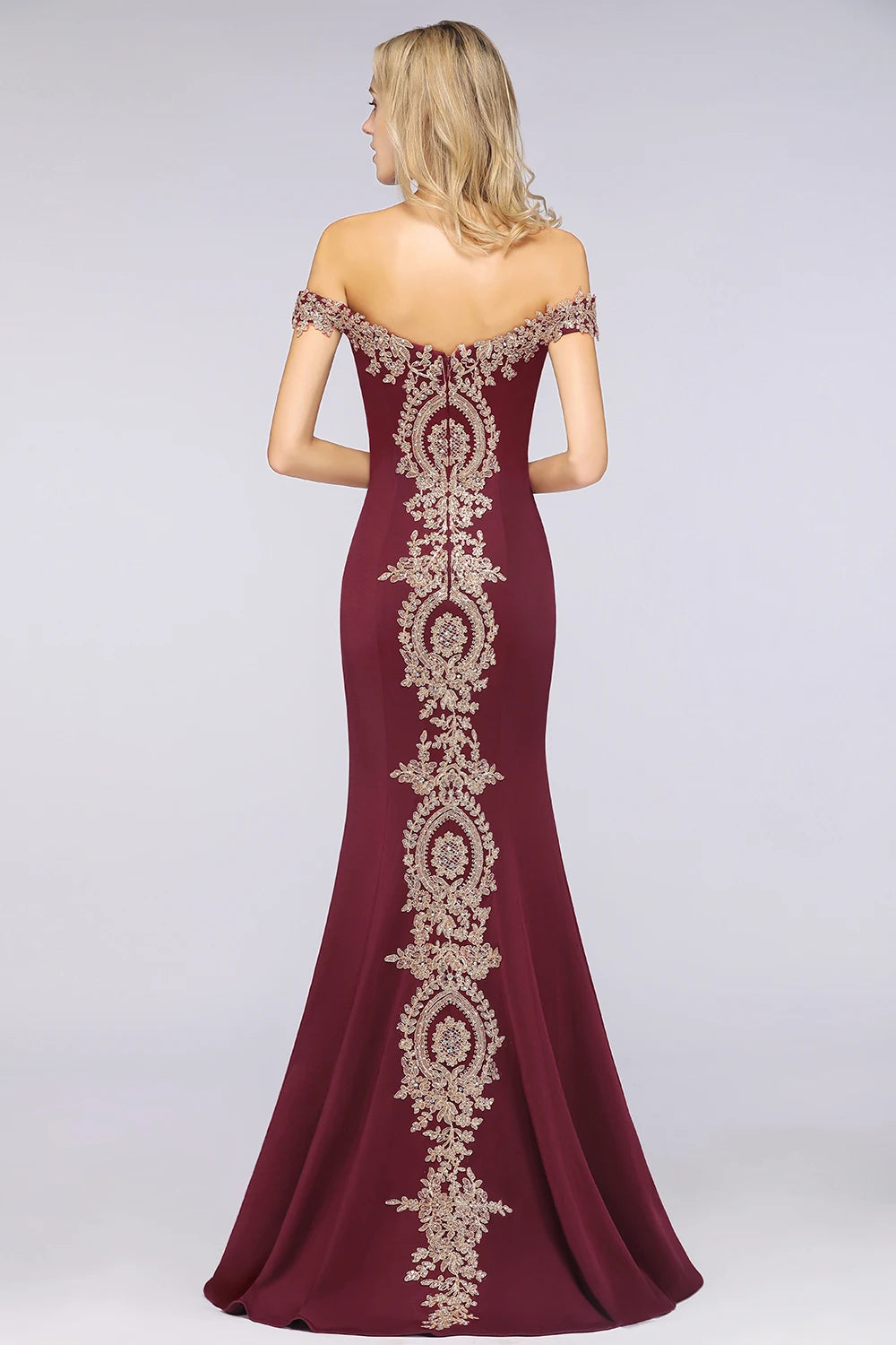 Women Evening Dresses Evening Prom Formal Gowns Wedding Party Long Dress Lace Applique Off Shoulder Dresses Gala