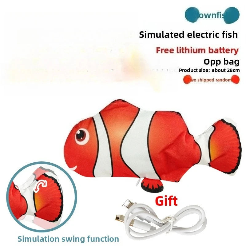 Cat Toy Electric Flopping Fish USB Rechargeable Interactive Jumping Simulation Fish Funny Pet Toy for Cats Kitten Chew Play