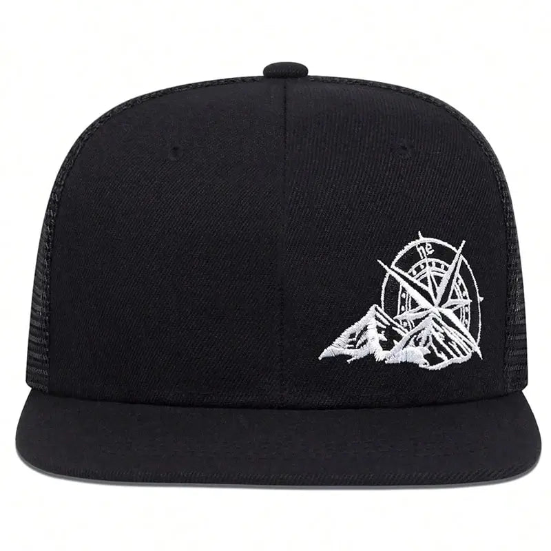 Unisex Compass Mountain Embroidery Hip-hop Net Hats Spring Summer Outdoor Adjustable Casual Baseball Caps Sunscreen Hat