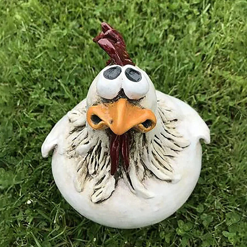 Funny Fence Chicken Spoof Rooster Garden Decoration Ornaments Resin Craft Garden  Garden