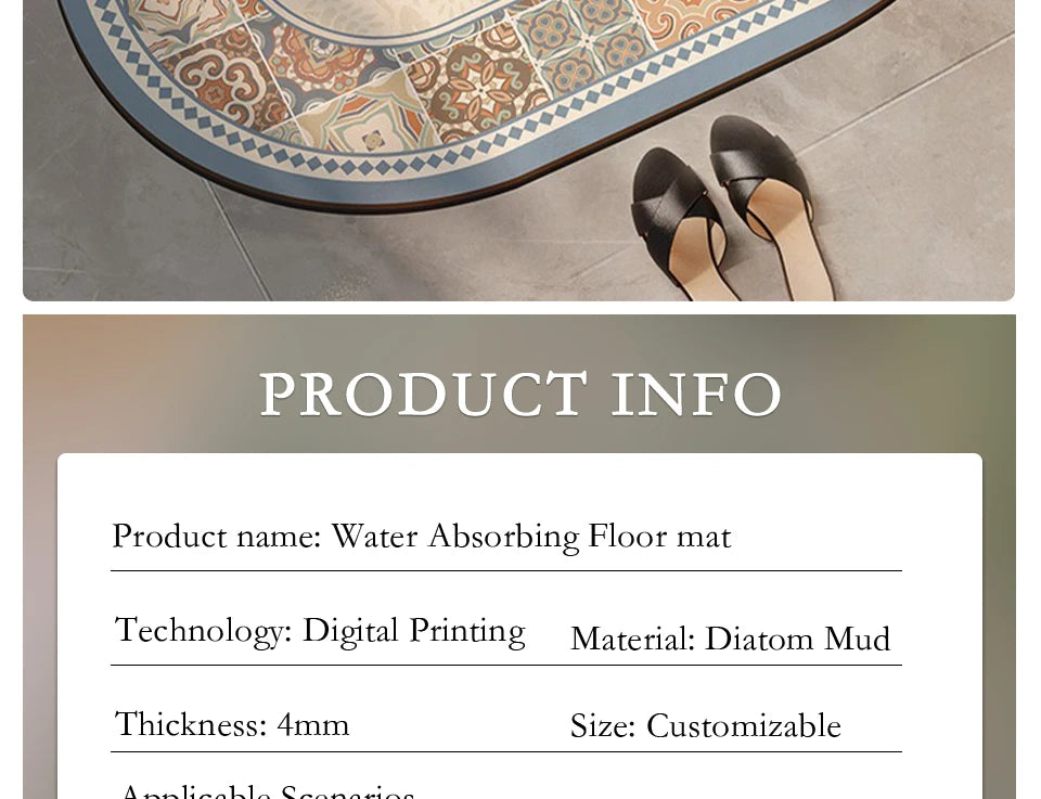 Bathroom Carpet Water-absorbing Quick-drying Floor Mat Non-slip Wash-free Rug Home Decoration Bath Diatom Mud Rugs  Alfombra