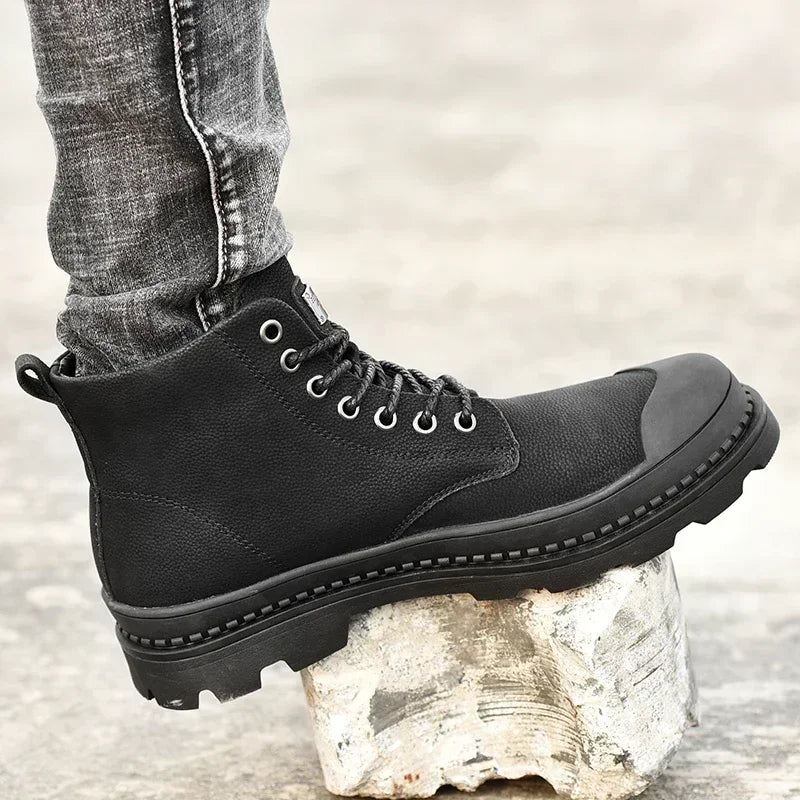 Winter Men Boots Waterproof Leather Boots Keep Warm Mens Ankle Boots Comfortable Man Work Boots Male Snow Boots Men Botas