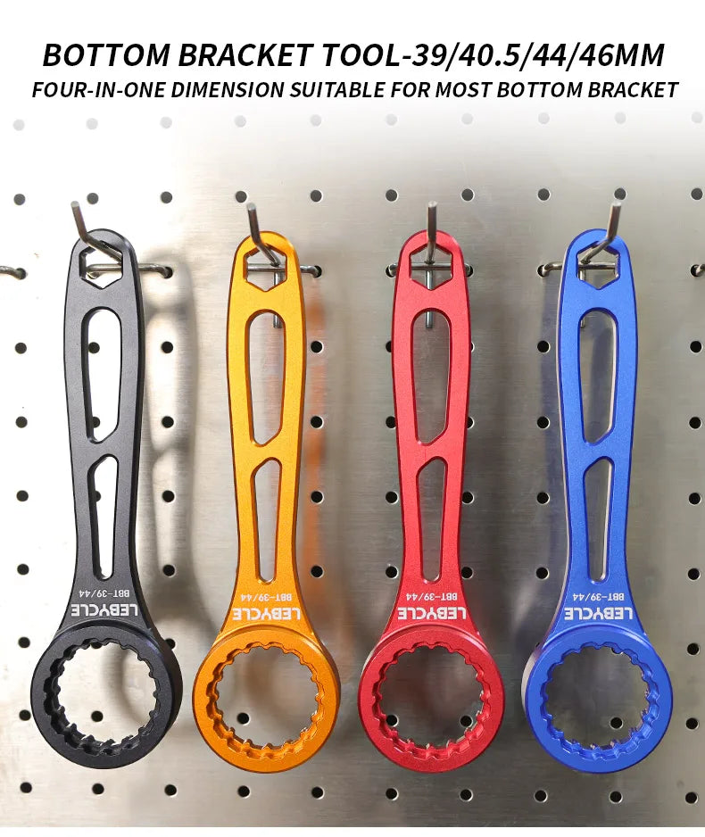 LEBYCLE 4-in-1 Aluminum BB Tool 39/40.5/44/46mm Multi-Function Bottom Bracket Wrench for Road/MTB Bicycle Maintenance Accessorie