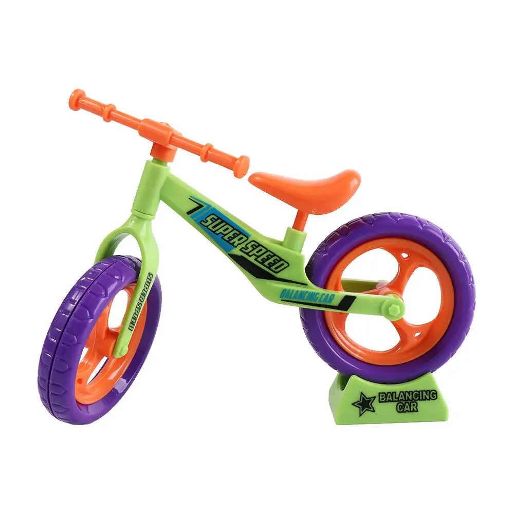 Plastics Assembled Balance Car Ornaments Radish Bike Assembled Radish Mini Bike Mini Balance Car Movable and Sliding Bicycles