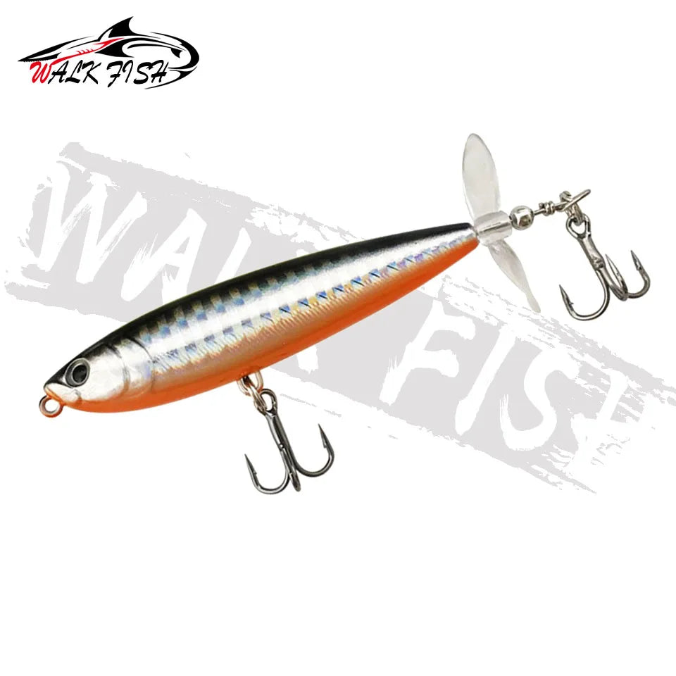 WALK FISH 7.5g 12g Topwater Whopper Plopper Fishing Lure Plastic Artificial Pencil Hard Bait Trolling Crankbait Bass Pike Pesca