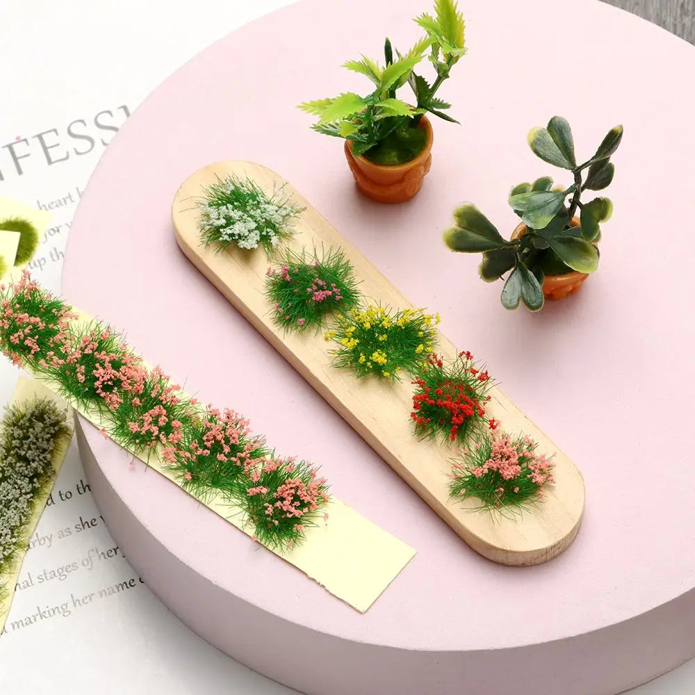 DIY Miniature Garden Decor Durable Static Scenery Model Landscape Wargame Grass Tufts Building Layout Sand Table Flower Cluster