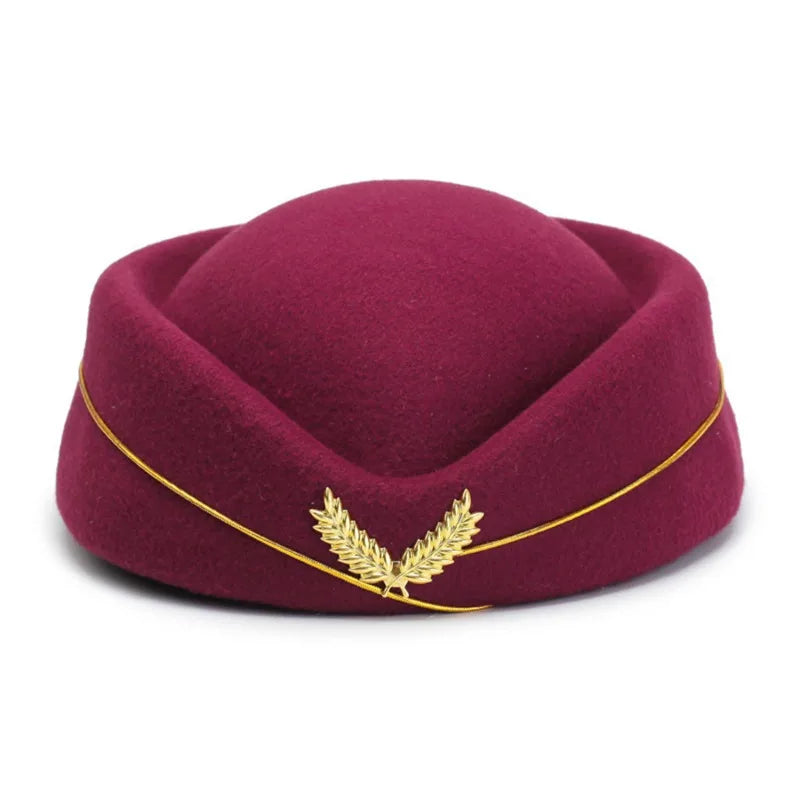 Air Hostesses Hat Stewardess Hat Beret Hat Women Formal Uniform Caps Accessory Party Hats Costume Accessories