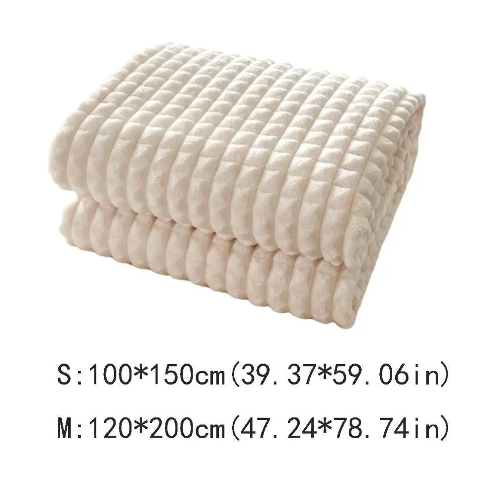 Bed Suppiles Solid Color Flannel Blanket Comfortable Thickened Sofa Blanket Soft Warm Office Nap Blanket Travel