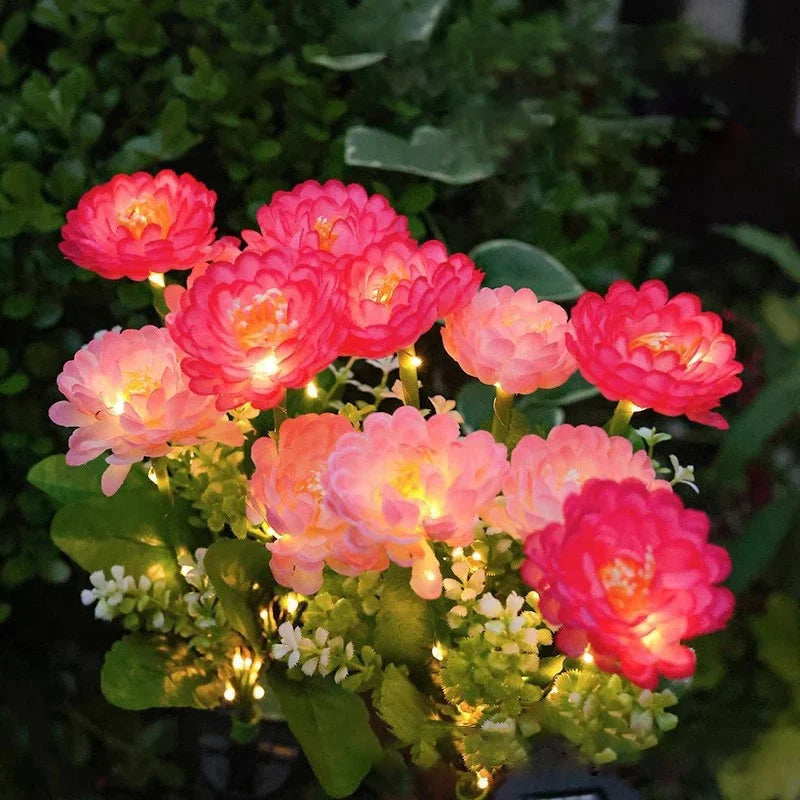 Garden Solar Lights Outdoor Snow Lotus LED Lawn Lights Valentine's Day Patio Yard Decorative Flower Party Wedding Ground Lights