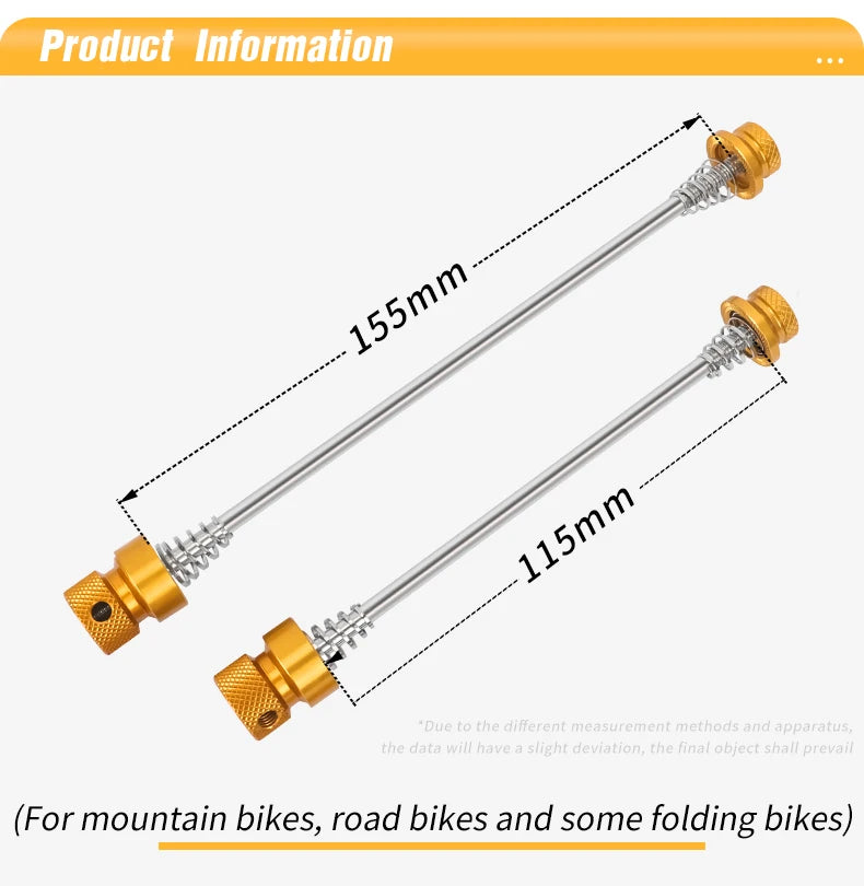 LEBYCLE MTB Road Bicycle Anti-Theft Hub Axle Shaft Bike Skewer Lever Quick Release Bike Wheel Locking Security Anti Theft Skewer