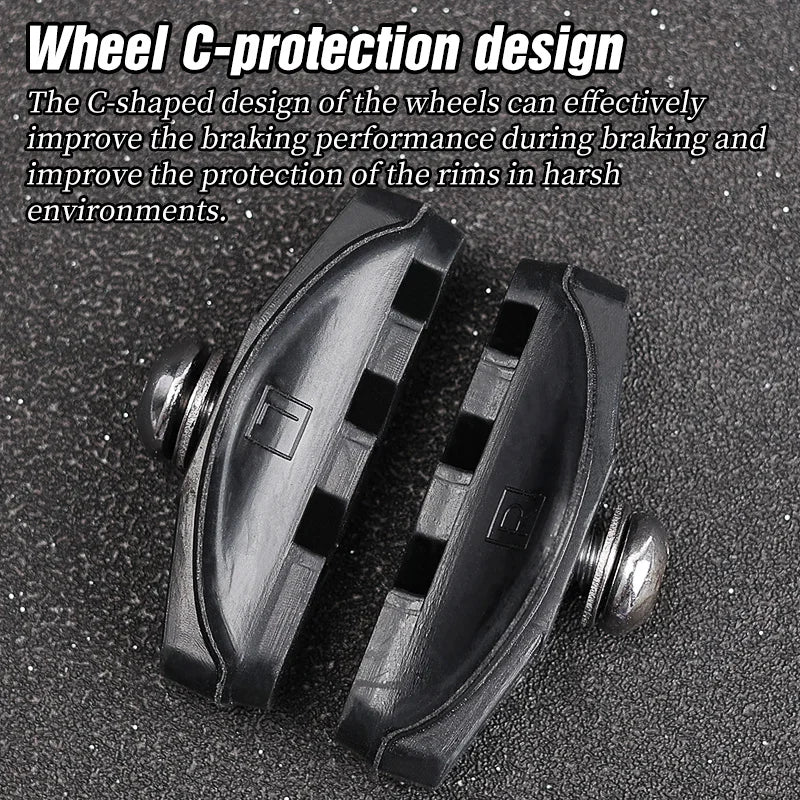 LEBYCLE Road Bicycle Cycling Braking C-Brake Pads Blocks Holders Durable Rubber Shoes 50mm Caliper Pads