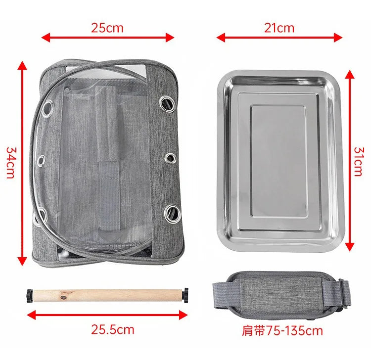 Parrot Carrier Bag Portable Bird Backpack with Perch for Birds Cage Side Window Foldable Samll Pet Travel Cage Bird Supplies