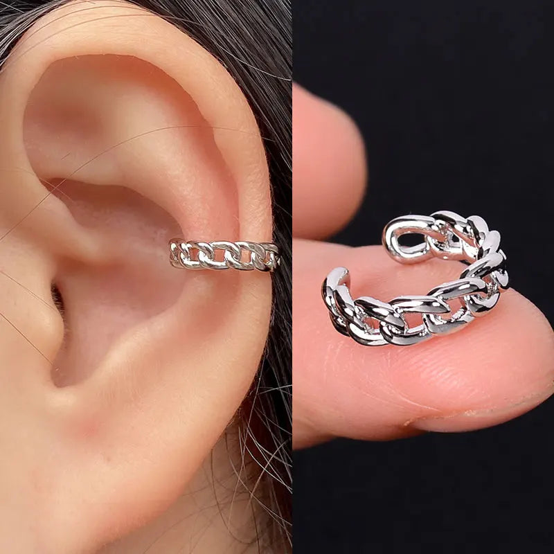 Stackable Earrings Without Ear Hole Star Wrap Clip On Earrings Earcuff for Women Ear Screen Climb Cuffs Fake Piercing One pair