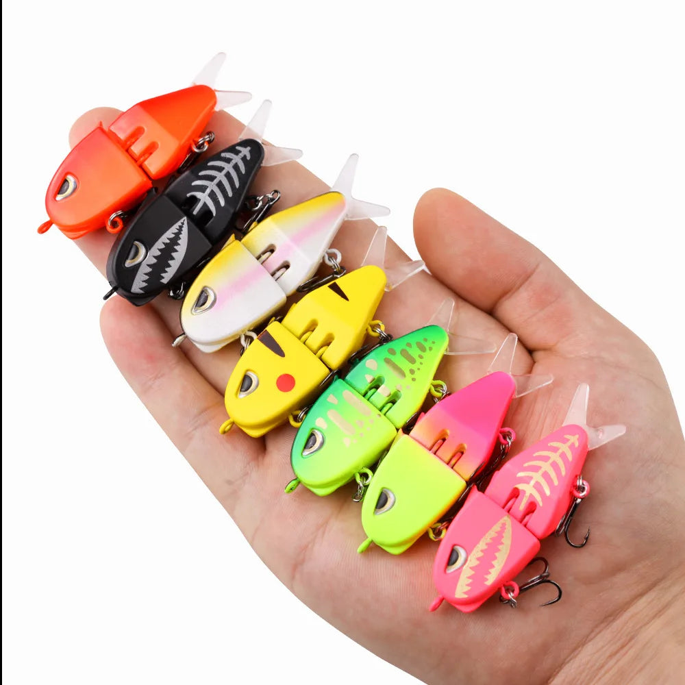 Fake Fishing Lure Bait Micro Pencil Bait60mmDouble Hook Slow Sinking Bionic Swimbait Colorful Topmouth Culter Bass Mandarin Fish