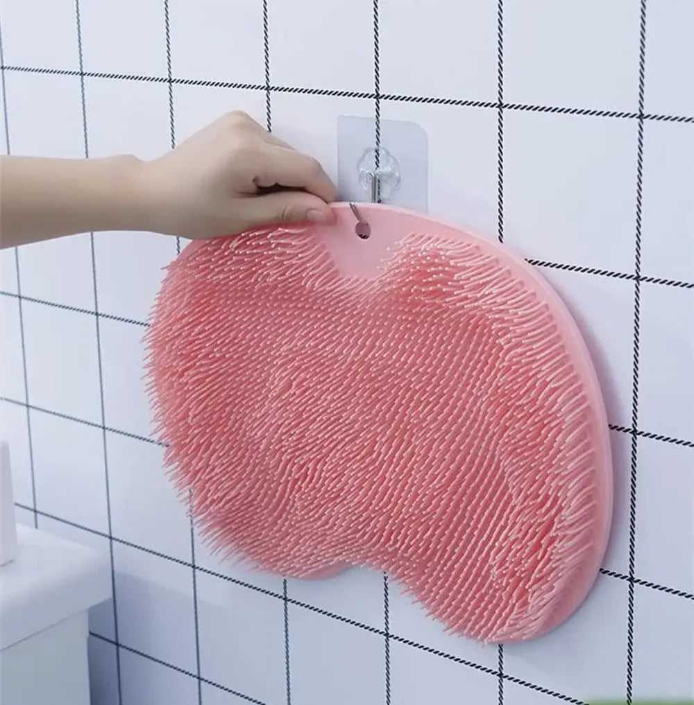 Bathroom wall pasting, back wiping, lazy silicone bath brush, suction cup, back wiping, foot massage cleaning, bath brush