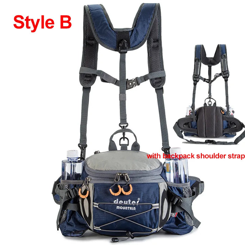 Outdoor Sports Waist Bag Cycling Camping Climbing Men's Backpack Hiking Shoulder Running Water Bottle Bicycle Fanny Pack Fishing