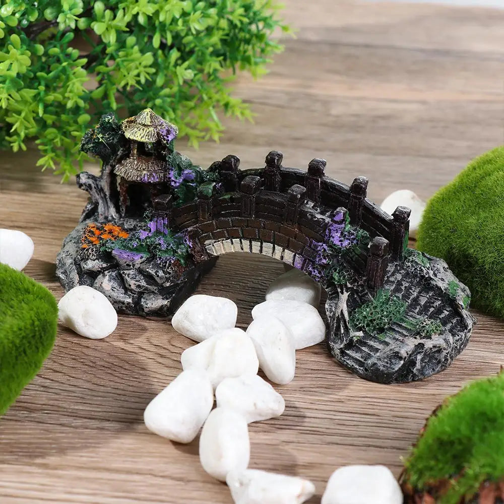 New Accessories Aquatic Pet Supplies Resin Aquarium Ornaments Fish Tank Ornament Artificial Bridge Rockery Fake Landscaping