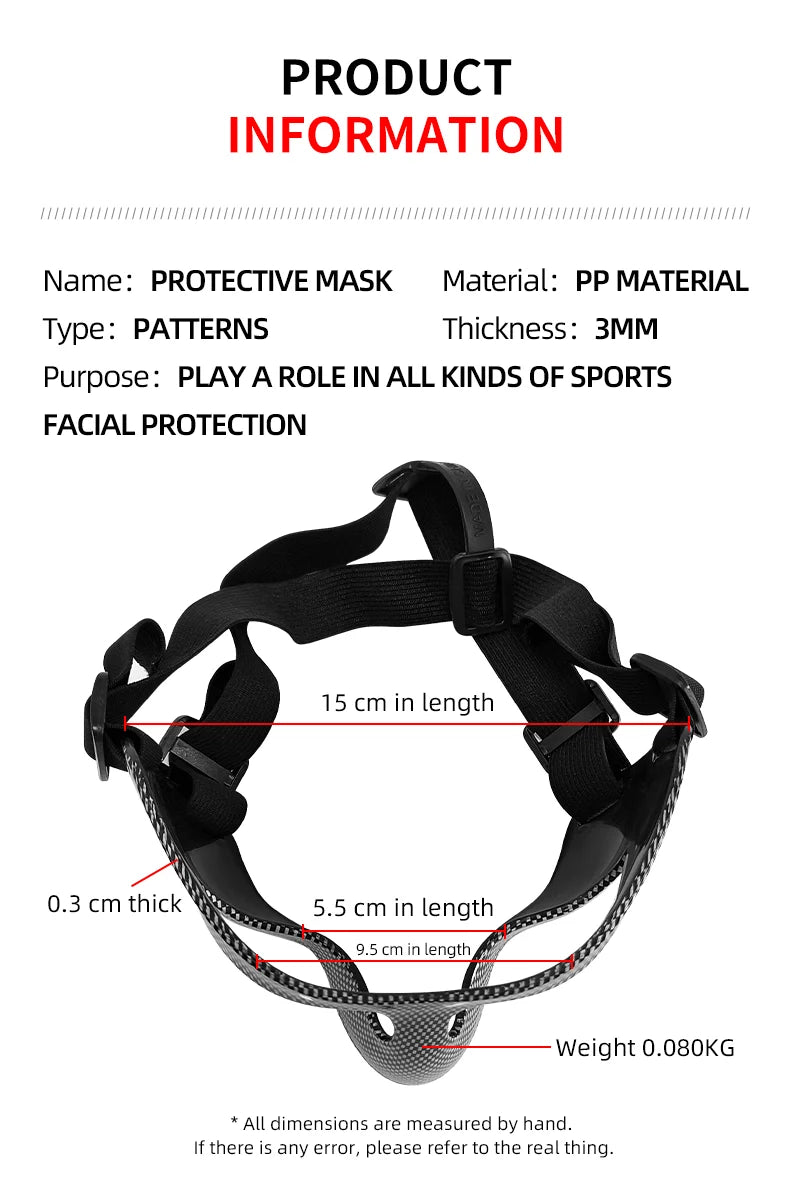 Sports Nose Helmet Basketball Mask Nose Guard Face Shield Protective Mask With Adjustable Elastic Strap Anti-collision Equipment