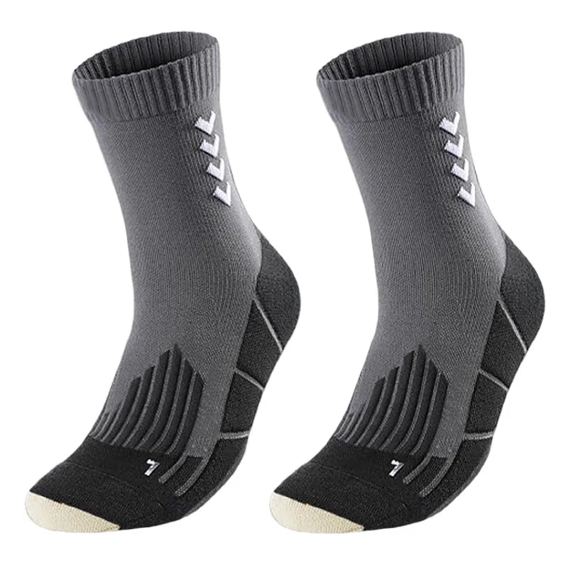 Sports Cycling Socks Breathable Anti-Slip Moisture-Wicking Football Socks Cushioned  Men Middle Tube Athletic Basketball Socks