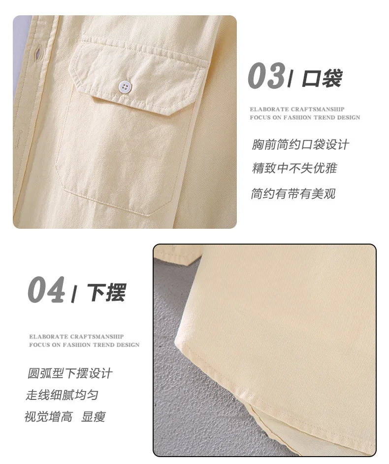 American Style Cargo Shirt Men Spring Autumn Mens Long Sleeve Shirts Pockets Pure Cotton Casual Shirts Comfortable chemise homme