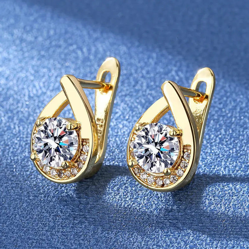 925 Sterling Silver Earrings For Women Round Zircon Earrings Sparkling Party Wedding Jewelry Gift Accessories