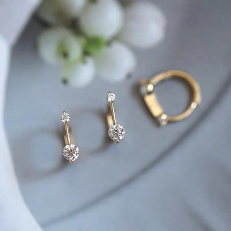 925 Sterling Silver Earrings Exquisite Petite Simple Unique Style Elegant Fashionable Light Luxurious Ear Accessories for Women