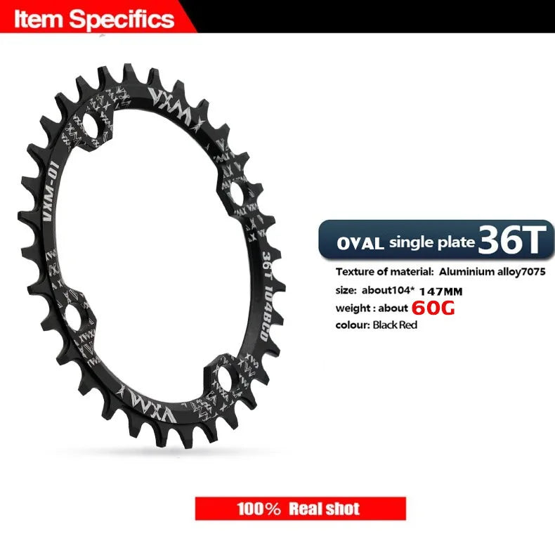 Bike 104BCD Elliptic mountain bike 32T 34T 36T 38T modified plus and minus teeth single tooth disc bycicle accesories Crank