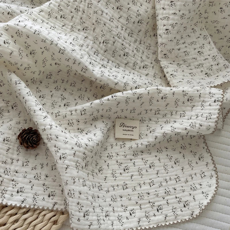 2-3 Layers Baby Blankets Bear Dots Print Cotton Gauze Muslin Swaddle Wrap Newborn Infant Bedding Sleeping Receving Blanket