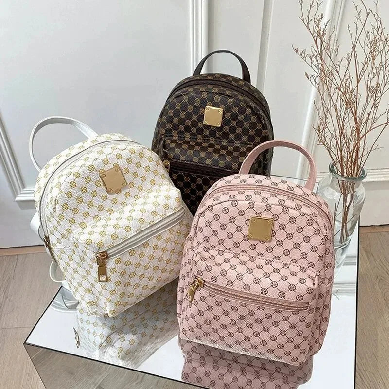 Classic Women Backpack Fashion School Bags Female Daily Shopping Girl Small Backpacks Schoolbags 2025 Ins