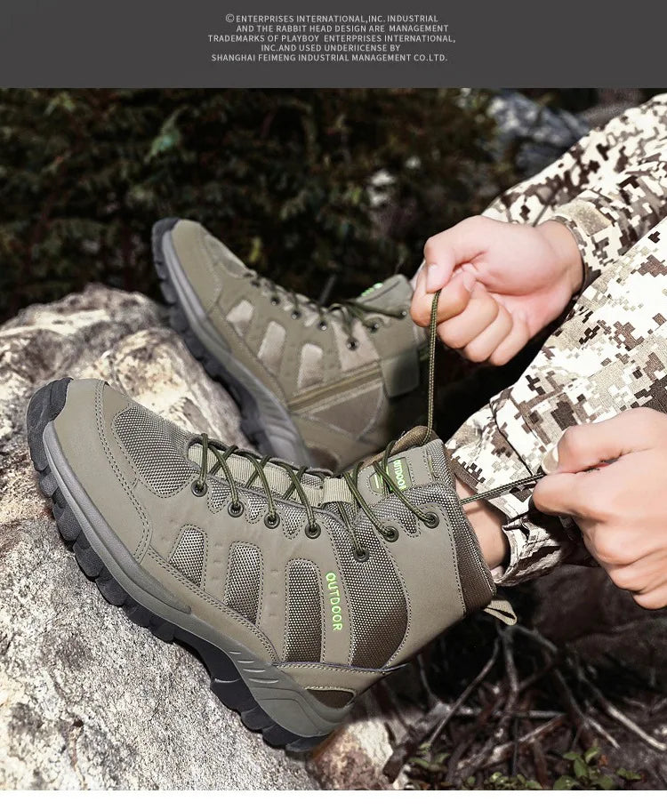 Men Outdoor Boots Winter Ankle Boots Warm Popular Footwear Male Suede Casual Snow Shoes Leather Walking Shoes Hunting Boot