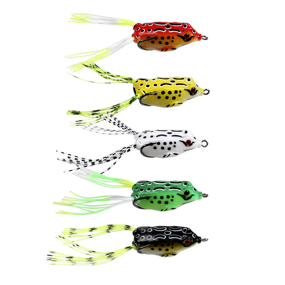 Fake Bait Lure Frog Bait Black Fish Special Kill Simulated Double Hook Point Upturned Soft Bait Floating Water Fishing Black Kin