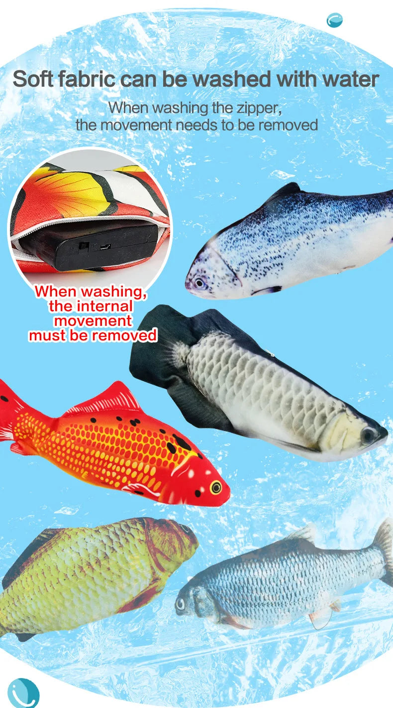 Cat Toy Electric Flopping Fish USB Rechargeable Interactive Jumping Simulation Fish Funny Pet Toy for Cats Kitten Chew Play