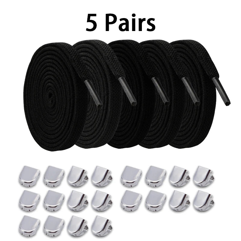 No Tie Elastic Shoe Laces One Size Fits All Adult and Kids Shoes Shoelaces for Sneakers Shoelace Tieless Flat Expand Shoestrings