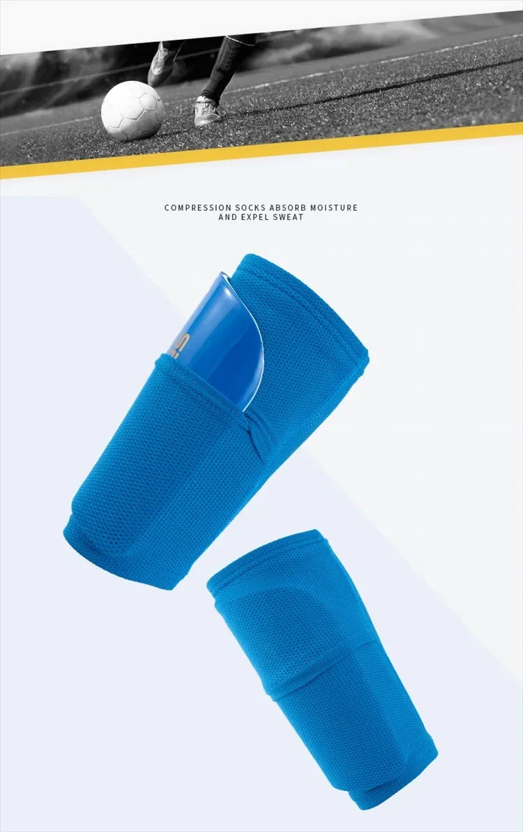 Football Equipment Adults Kids Soccer Shin Guards With Pocket Cover Calf Sleeve Non Slip Soccer Sock With Football Leg Shinguard