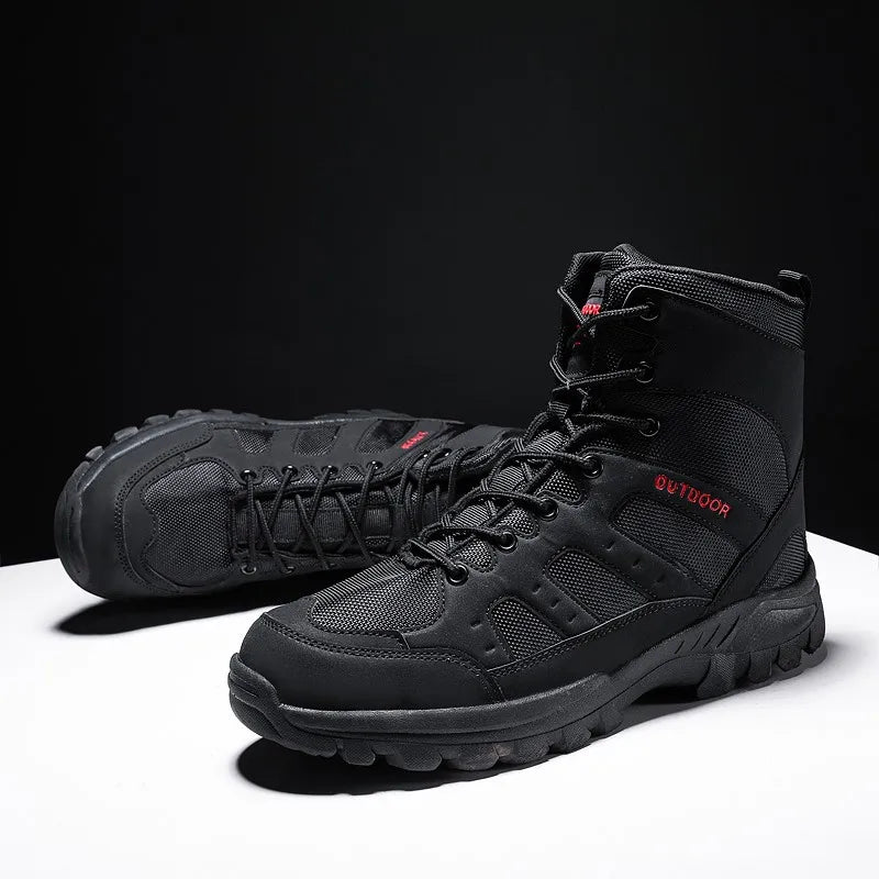 Men Outdoor Boots Winter Ankle Boots Warm Popular Footwear Male Suede Casual Snow Shoes Leather Walking Shoes Hunting Boot