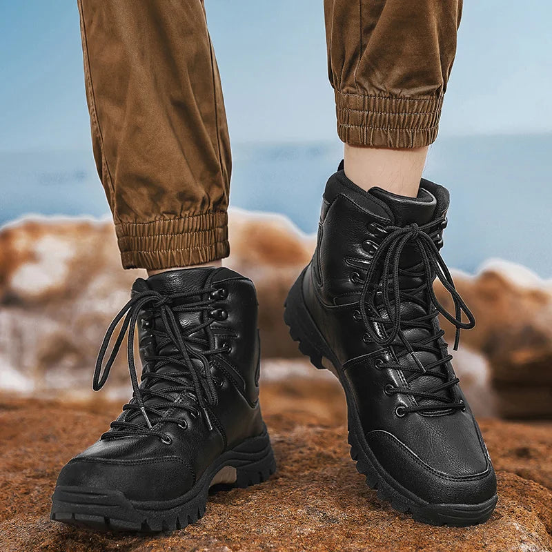 Upgraded Tactics Combat Training Boots Male Outdoors Camping Anti-wear Rapid Response Hiking Shoes Fishing Hunting Sneakers Men