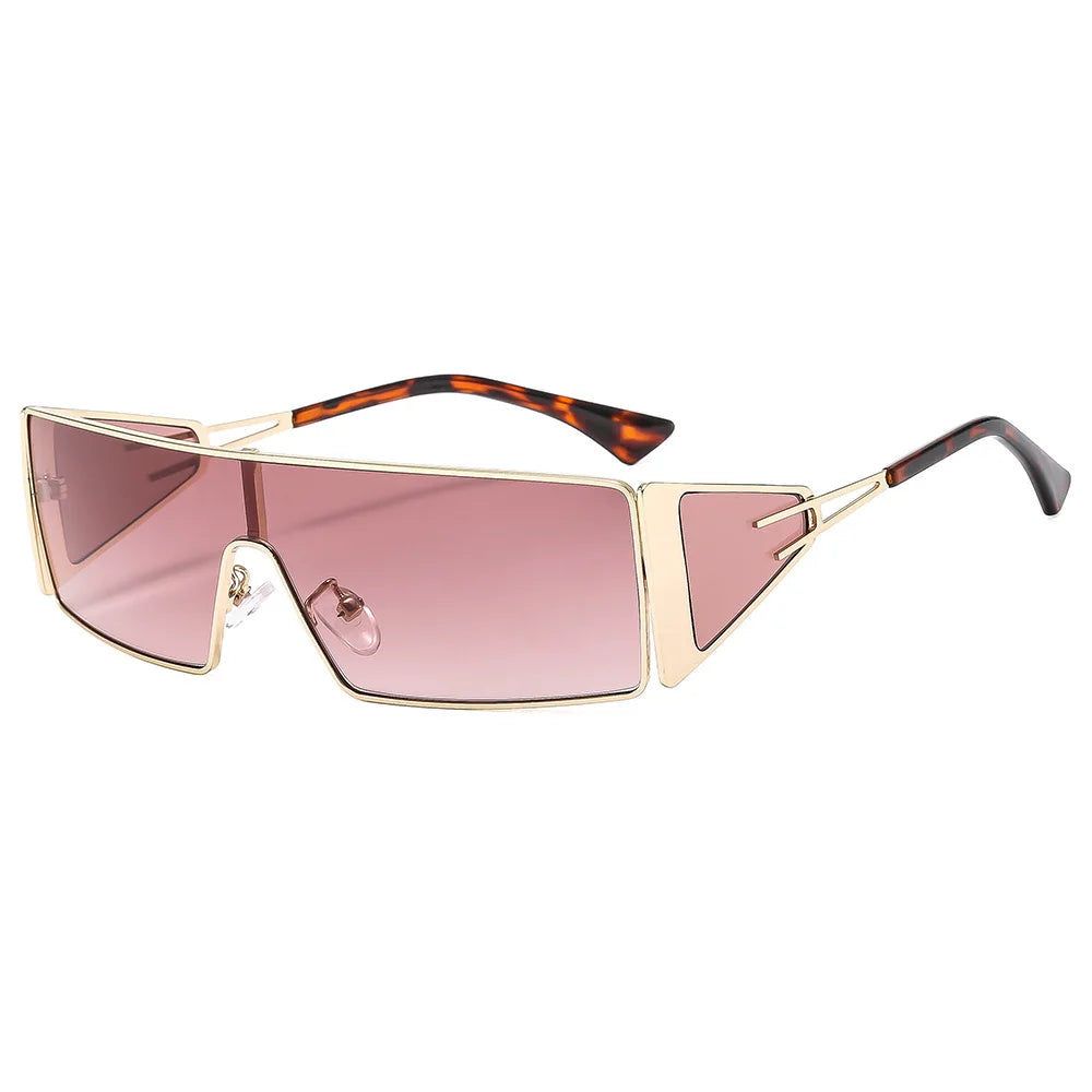 2024 Sense Of Technology Sunglasses Trendy New In One-piece Lens Goggle Ladies Outdoors Riding Sports Metal Suneyeglass 301150