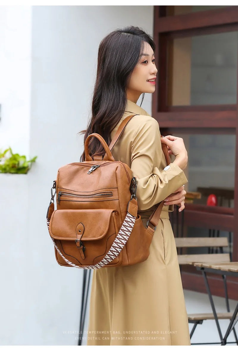 Backpack Purse for Women Purse Travel Backpack Fashion Designer Ladies Shoulder Bags  PU Leather Fashion Anti-theft Rucksack