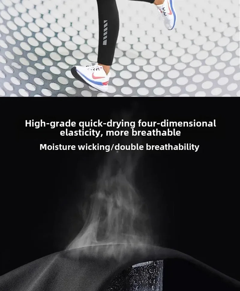 Sports Suits Men's Fitness Clothes Night Running Autumn Tight-fitting Quick-drying Clothes Cycling Training Clothes Equipment