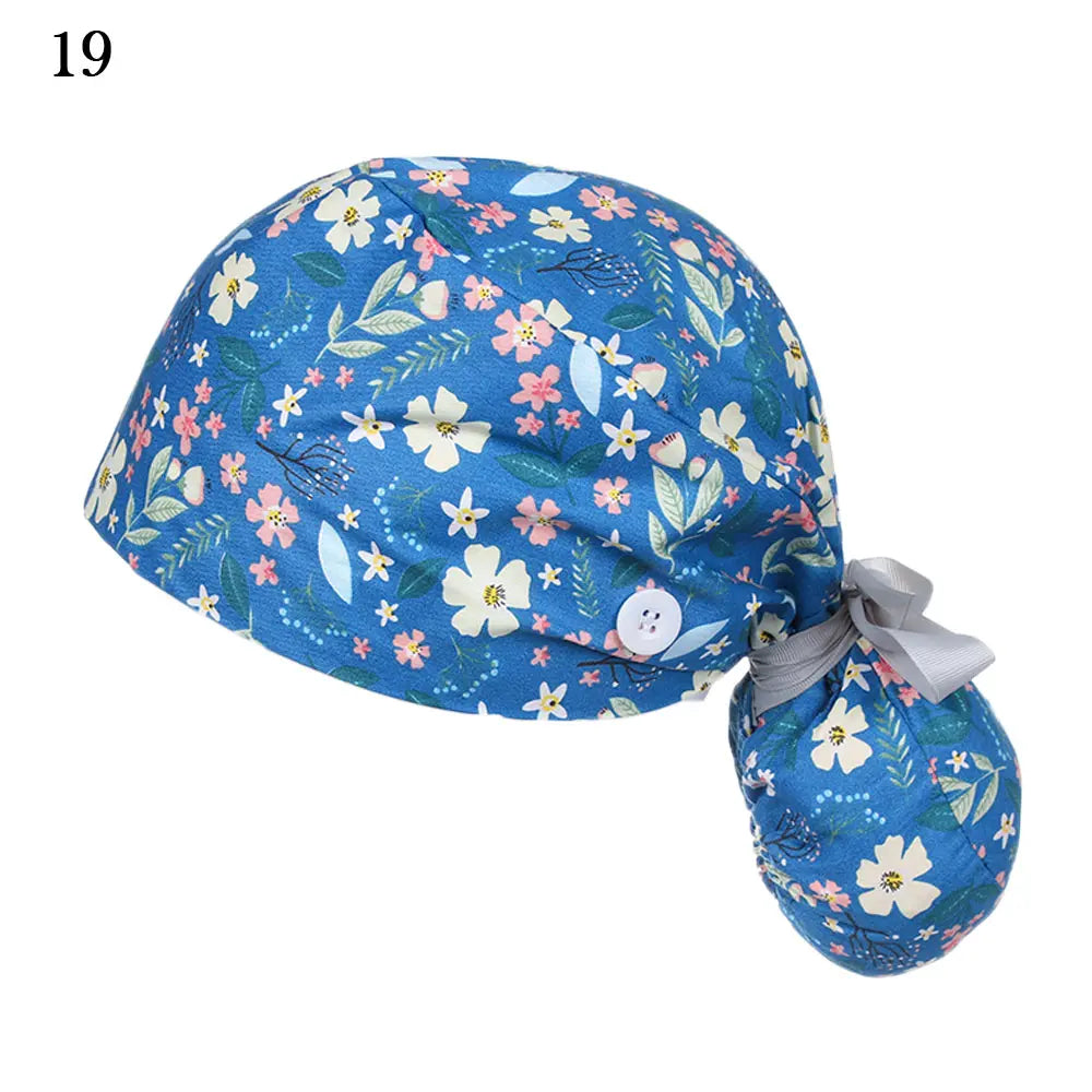 Women & Men Tie Back Hats Ponytail Holder Adjustable Long Hair Cap Working Hat With Button Working Cap