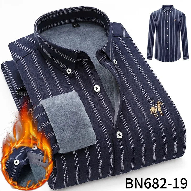 Men's long sleeve shirt thick warm autumn and winter comfortable soft high quality everything easy to take care of the street