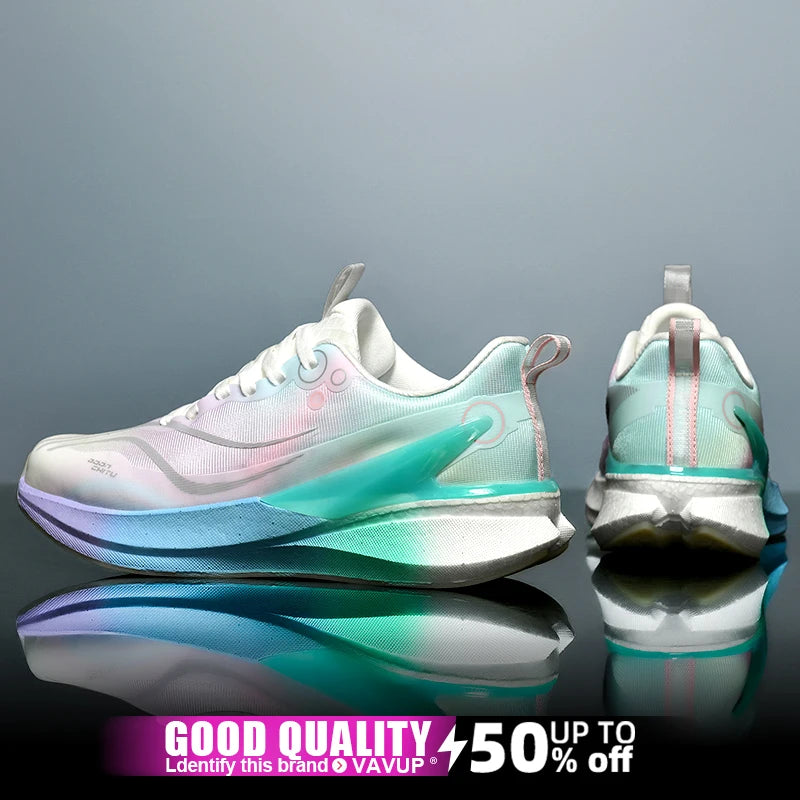 Sports Men Running Shoes Carbon Board Speciality Marathon Breathable Lightweight Women's Comfortable Athletic Nonskid Sneakers