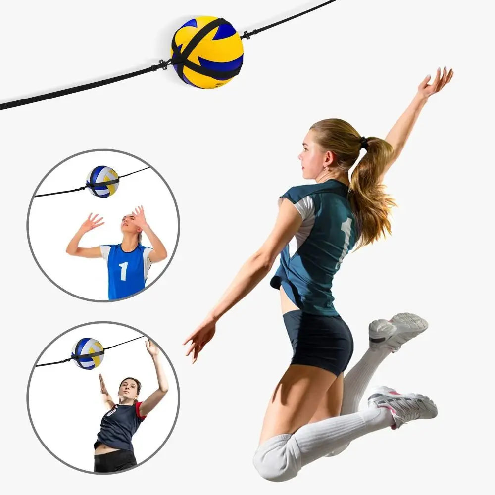 Adjustable Volleyball Spiking Training Aid Wear-resistant Elasticated Volleyball Training Equipment Practical Black