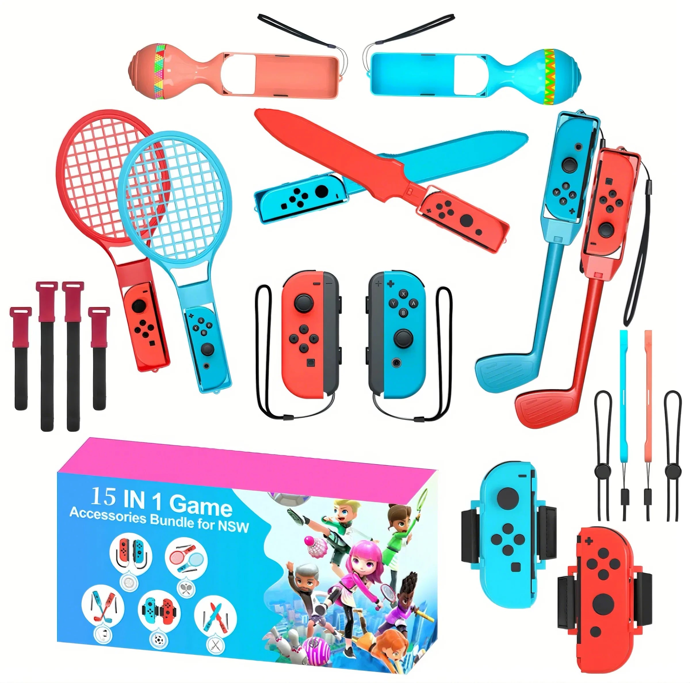 15 in 1 Switch Sports Accessories Bundle - Suitable for Switch 2  Sports Game Series accessory kit, compatible with Switch/OLED