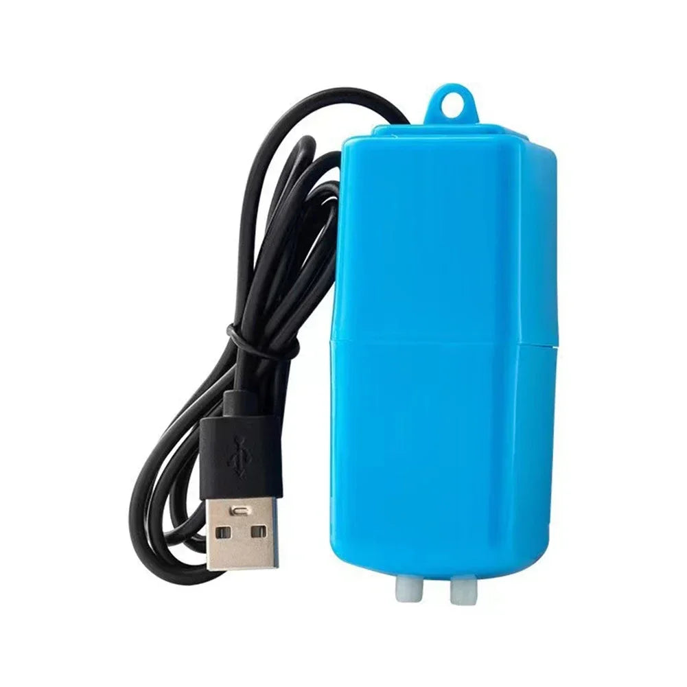 Mini Aquarium Air Pump Kit Oxygen Pump with Air Stone,Silent High Energy Efficient,USB Aquarium Filter, Fishing Tank Accessories