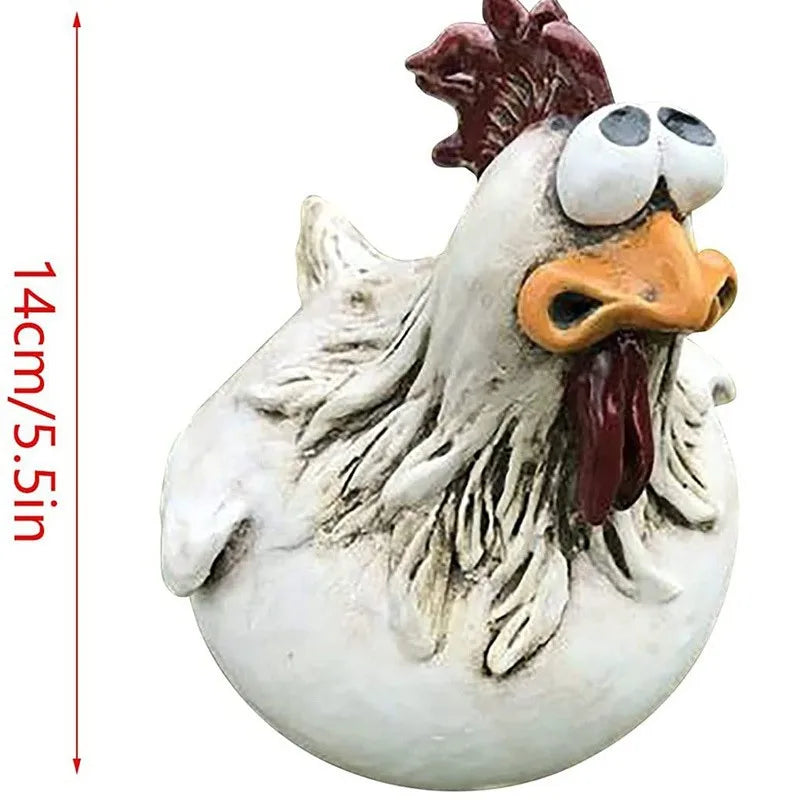 Funny Fence Chicken Spoof Rooster Garden Decoration Ornaments Resin Craft Garden  Garden