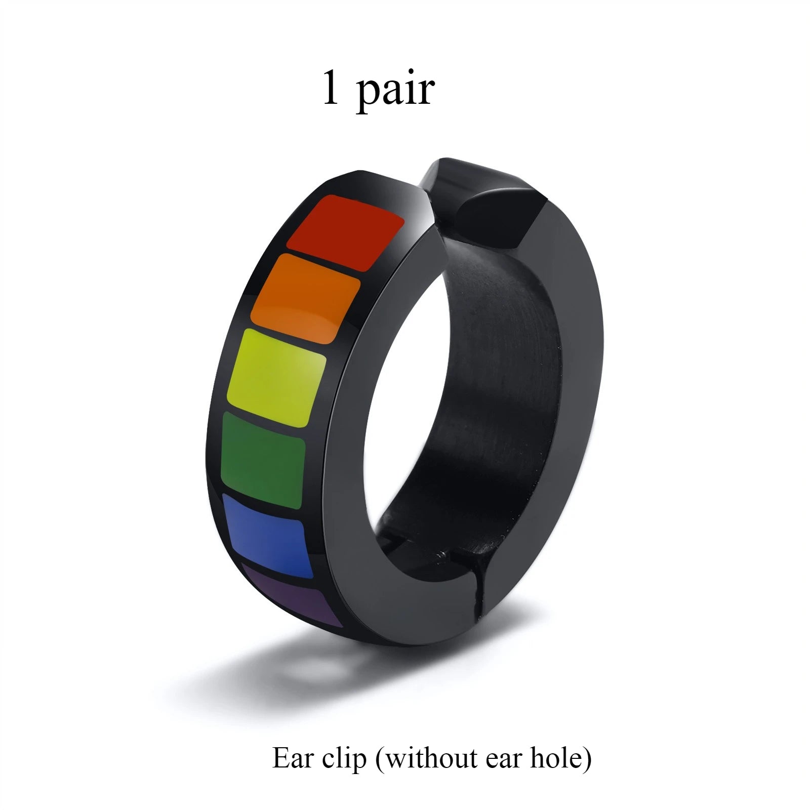 Fashionable Men's and Women's Stainless Steel Ring Earrings Without Ear Holes Ear Clips Jewelry Gifts