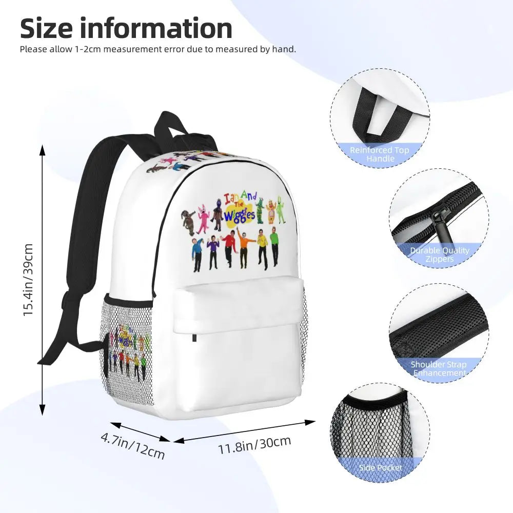 The Wiggles Tv Show Music Band Backpack Student Boys Girls BookBag Children School Bag Computer Shoulder Bags for Men Women